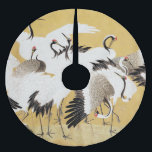 Japanische Flock Cranes Vintag Bird Rich Classic Polyester Weihnachtsbaumdecke<br><div class="desc">Dieses Bild basiert auf der japanischen Kranherde (18. Jahrhundert) Vintage Malerei von Ishida Yutei. Originelles Public Domain Image vom Minneapolis Institut für Kunst.</div>