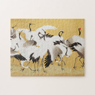Japanische Flock Cranes Vintag Bird Rich Classic Puzzle