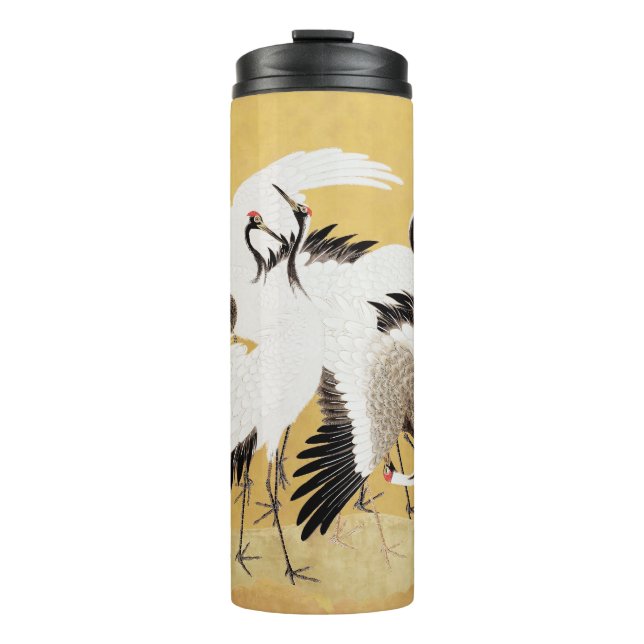 Japanische Flock Cranes Vintag Bird Rich Classic Thermosbecher (Vorderseite)