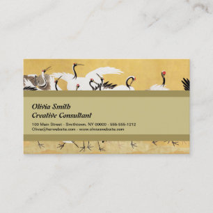 Japanische Flock Cranes Vintag Bird Rich Classic Visitenkarte