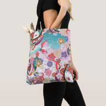 Japanische Floral Muster Tote Tasche