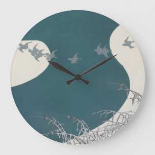 japanische Flusslandschaft traditionell vintage Vö Große Wanduhr