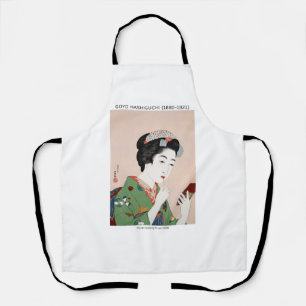 Japanische Frau, die Rouge bewirbt - Goyō Hashiguc Schürze