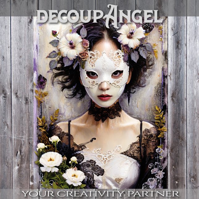 Japanische Frau in Blumengrace - Decoupage - Seidenpapier (Von Creator hochgeladen)