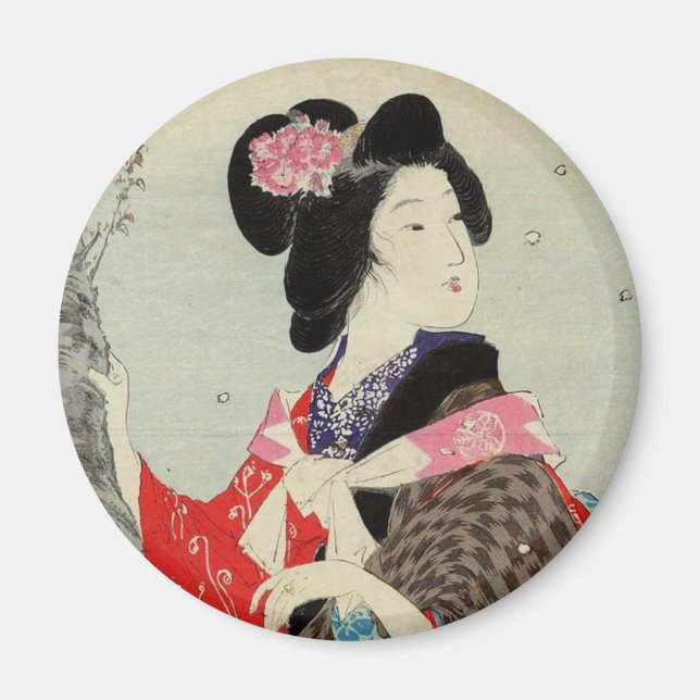Japanische Frau Lady Suzuki Kason Sakura Japan Kun Magnet (Vorne)