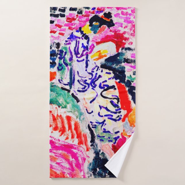 Japanische Frau neben dem Wasser, Matisse Badehandtuch (Badehandtuch)