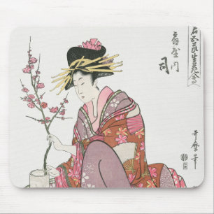 Japanische Frau Vintage-Malerei Kunst-Holzschnittd Mousepad