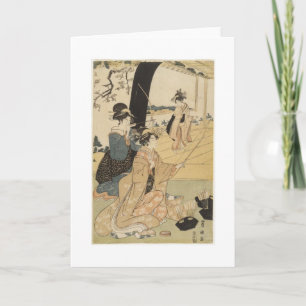 Japanische Frauen, die Bogenschießen C. 1798 üben Karte