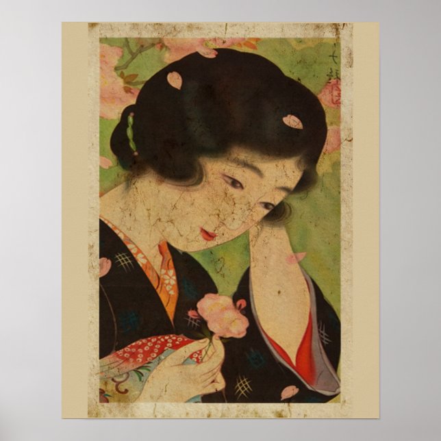Japanische Frauen mit Sakura Ukiyo Art Nr. 5 Poster (Vorne)