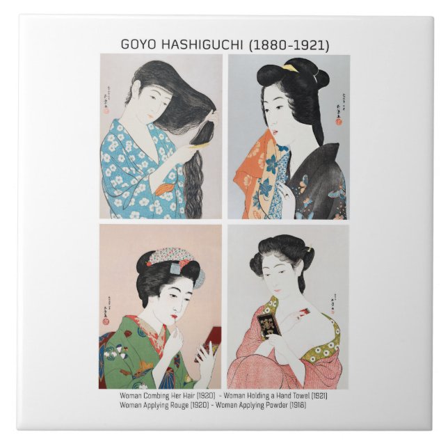 Japanische Frauenporträts - Goyō Hashiguchi Fliese (Vorderseite)