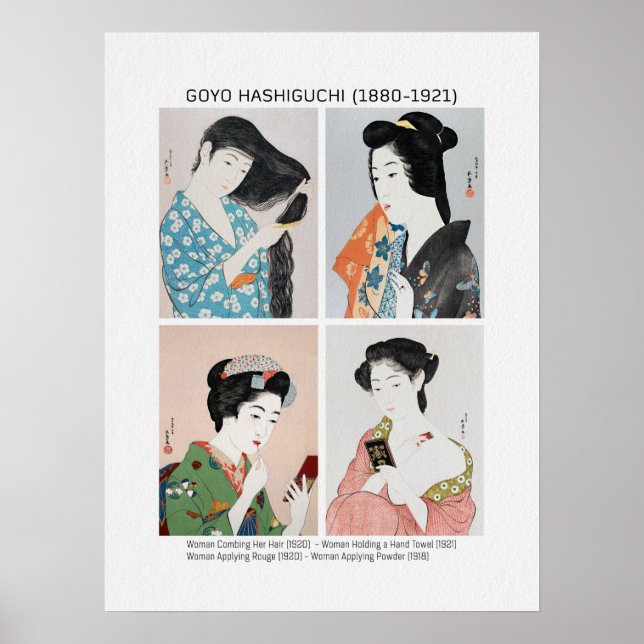Japanische Frauenporträts - Goyō Hashiguchi Poster (Vorne)