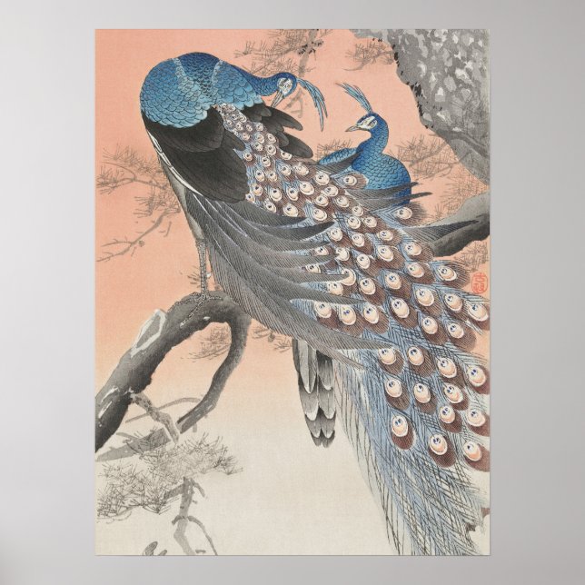 Japanische Friedhöfe auf Bäumen von Ohara Koson Ar Poster (Vorne)