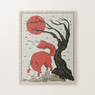 Japanische Fuchs-Kunst Puzzle
