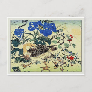 Japanische Gänse Holzblock Kunst Ukiyo-E Vintage Postkarte