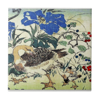 Japanische Gänse Woodblock Kunst Ukiyo-E Vintag Fliese