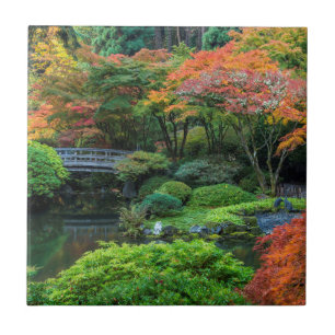 Japanische Gärten im Herbst in Portland, Oregon 3 Fliese