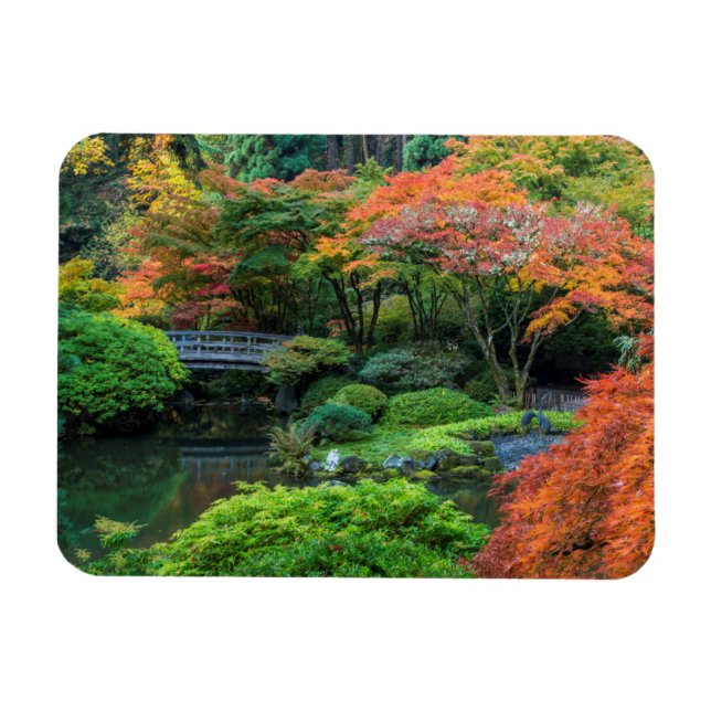 Japanische Gärten im Herbst in Portland, Oregon 3 Magnet (Horizontal)