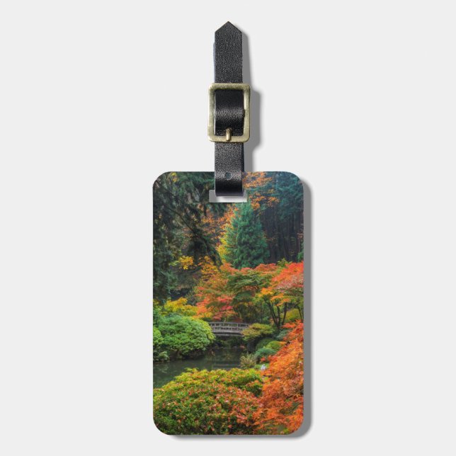 Japanische Gärten im Herbst in Portland, Oregon 5 Gepäckanhänger (Vorderseite vertikal)