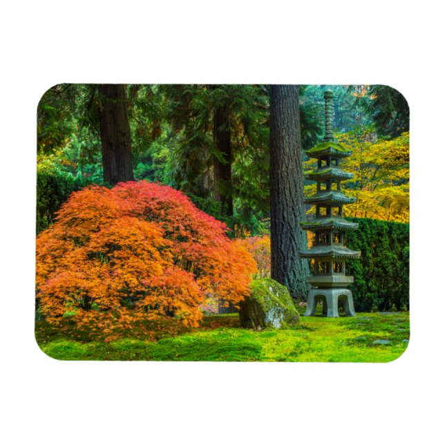 Japanische Gärten im Herbst in Portland, Oregon Magnet (Horizontal)