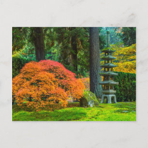 Japanische Gärten im Herbst in Portland, Oregon Postkarte