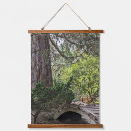 Japanische Gartenholzbrücke Wandteppich Mit Holzrahmen