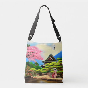 Japanische Gartenlandschaft Tragetaschen Mit Langen Trägern