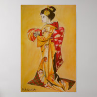 Japanische Geisha Aquarellmalerei