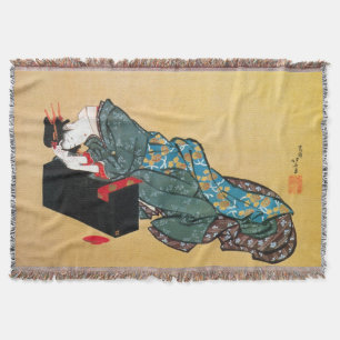 Japanische Geisha-Frau, Hokusai, Ukiyo-e Decke