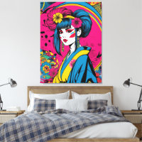 Japanische Geisha-Frau in traditionellem Kimono