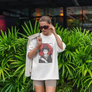 Japanische Geisha Girl Umbrella T-Shirt