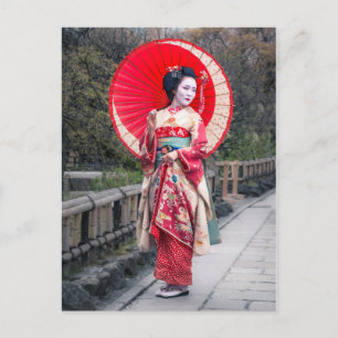 Japanische Geisha in Kyoto Postkarte