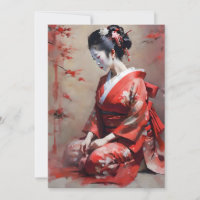 Japanische Geisha in Red B Portrait