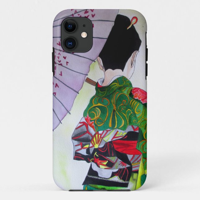 Japanische Geisha-Kunst mit Kimono und Schirm Case-Mate iPhone Hülle (Rückseite)