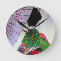 Japanische Geisha-Kunst mit Kimono und Schirm