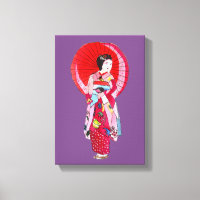 Japanische Geisha-Kunst mit Schirm