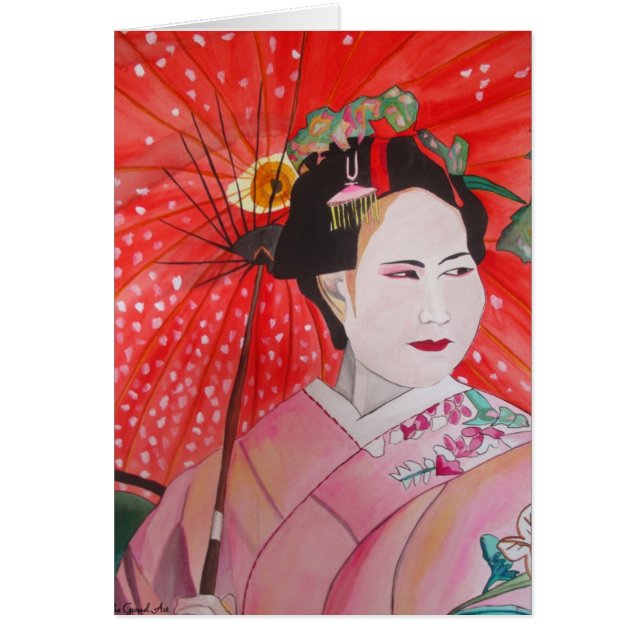 Japanische Geisha mit roter Schirmherrschaft (Vorne)