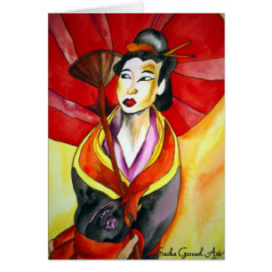 Japanische Geisha-Originalmalerei