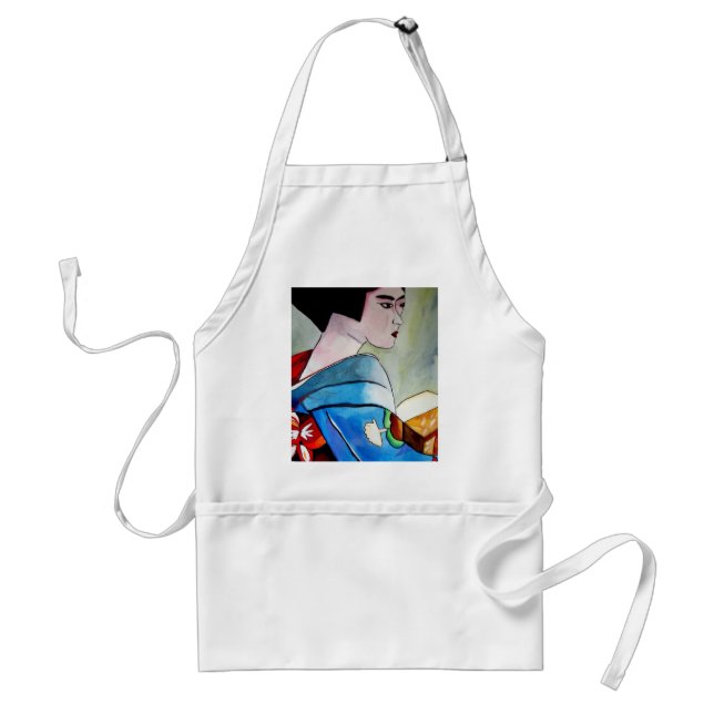 Japanische Geisha-Originalmalerei Schürze (Vorne)