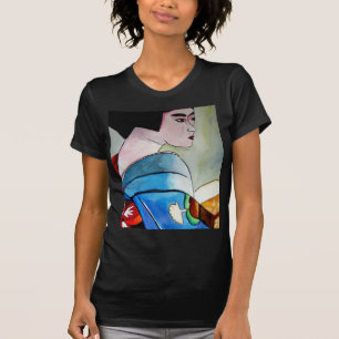 Japanische Geisha-Originalmalerei T-Shirt