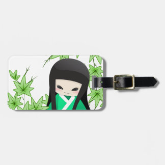 Japanische Geisha-Puppe - grüne Reihe Gepäckanhänger