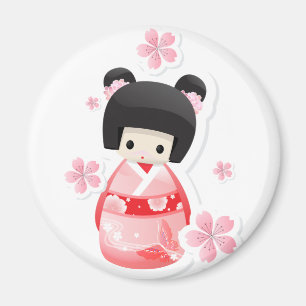 Japanische Geisha-Puppe - Schussserie Magnet