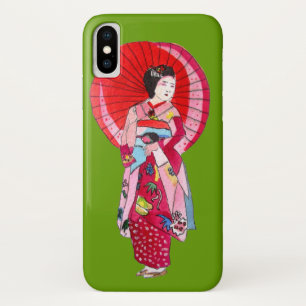 Japanische Geisha-Rote Kimono-niedliche Kunst Case-Mate iPhone Hülle