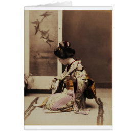 Japanische Geisha spielt Schamisen