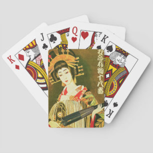 Japanische Geisha & Wasaga-Papierschirmkunst Spielkarten