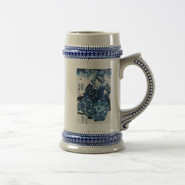 Japanische Geisya Frau, Kuniyoshi, Ukiyo-e Bierglas (Rechts)