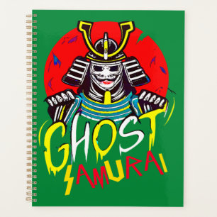 Japanische Ghost Samurai Kampfkunst im Retro-Stil Planer