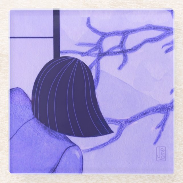 Japanische Girl Winter Classy Glass Untersetzer (Vorderseite)