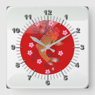 Japanische glatte Flagge Quadratische Wanduhr