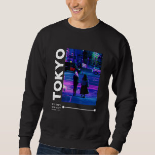 Japanische Glitch Cyberpunk Tokyo Streetwear Aesth Sweatshirt