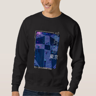 Japanische Glitch Cyberpunk Tokyo Streetwear Aesth Sweatshirt